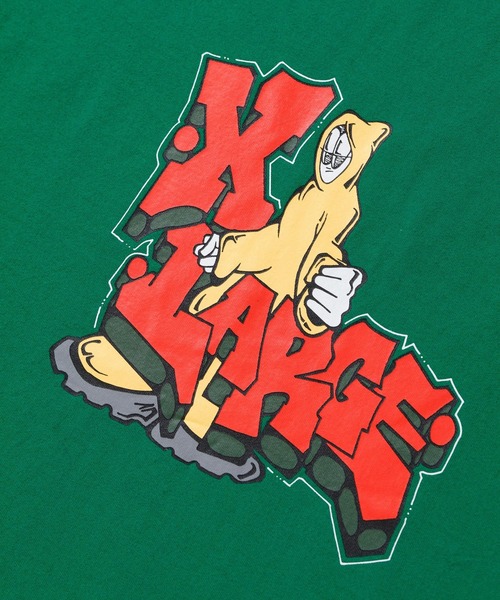 XLARGE（エクストララージ）の「MAN IN A HOOD S/S TEE（Tシャツ/カットソー・メンズ・ホワイト/グリーン/ブラック・XL/M/S/L）」の6枚目の写真