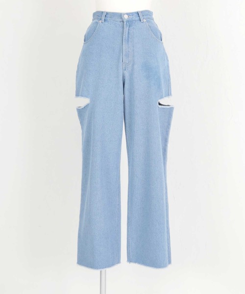 titivate(ティティベイト)の「サイドカットデザインパンツ(デニムパンツ・レディース・オフホワイト/ブルー/ライトブルー・L/M/S)」の10枚目の写真