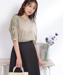 couture brooch | 【UV/接触冷感/マシンウォッシャブル】エンブロカット刺繍ドルマンカットソー(Tシャツ/カットソー)