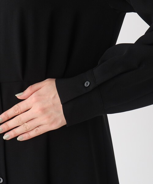 OPAQUE.CLIP（オペークドットクリップ）の「◆フィット&フレア ワンピース【イージーケア/洗濯機洗い可】（ワンピース・レディース・ブラック/ホワイト系3・38/40）」の3枚目の写真