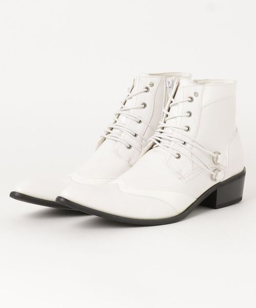 BOREDOM(ボアドム)の「BOREDOM / レースアップポインテットトゥブーツ(ブーツ・メンズ・ホワイト・43/42)」の1枚目の写真