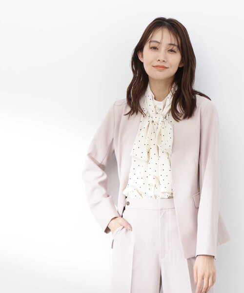 N.（N. Natural Beauty Basic）（エヌエヌナチュラルビューティーベーシック）の「ドライタッチノーカラージャケット（ノーカラージャケット・レディース・ネイビー/ベージュ・SMALL/MEDIUM）」の4枚目の写真