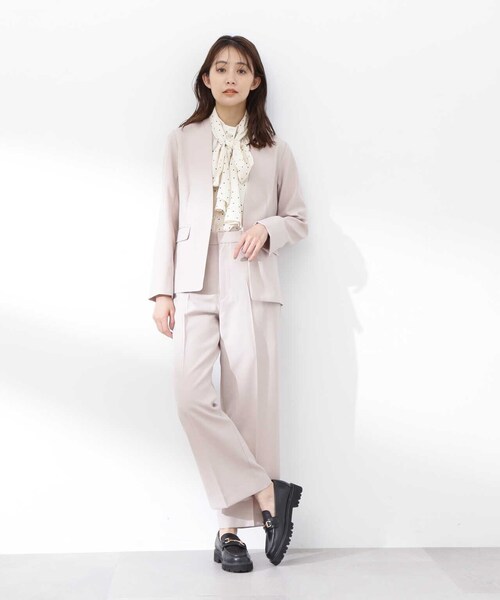 N.（N. Natural Beauty Basic）（エヌエヌナチュラルビューティーベーシック）の「ドライタッチノーカラージャケット（ノーカラージャケット・レディース・ネイビー/ベージュ・SMALL/MEDIUM）」の7枚目の写真