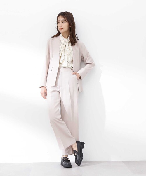 N.（N. Natural Beauty Basic）（エヌエヌナチュラルビューティーベーシック）の「ドライタッチノーカラージャケット（ノーカラージャケット・レディース・ネイビー/ベージュ・SMALL/MEDIUM）」の6枚目の写真