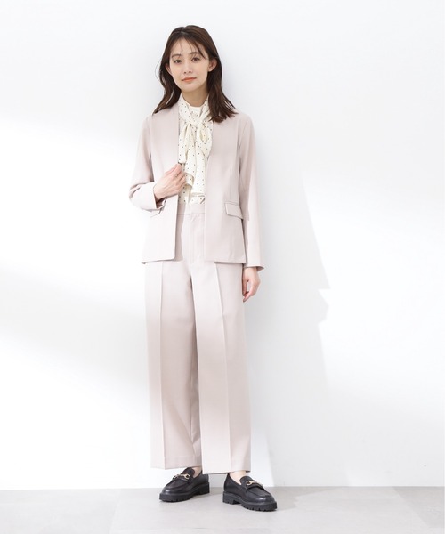 N.（N. Natural Beauty Basic）（エヌエヌナチュラルビューティーベーシック）の「ドライタッチノーカラージャケット（ノーカラージャケット・レディース・ネイビー/ベージュ・SMALL/MEDIUM）」の9枚目の写真