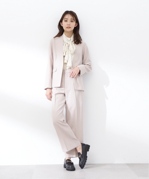 N.（N. Natural Beauty Basic）（エヌエヌナチュラルビューティーベーシック）の「ドライタッチノーカラージャケット（ノーカラージャケット・レディース・ネイビー/ベージュ・SMALL/MEDIUM）」の10枚目の写真