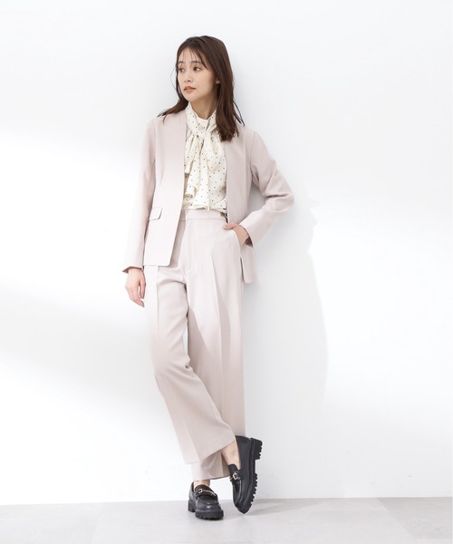 N.（N. Natural Beauty Basic）（エヌエヌナチュラルビューティーベーシック）の「ドライタッチノーカラージャケット（ノーカラージャケット・レディース・ネイビー/ベージュ・SMALL/MEDIUM）」の11枚目の写真