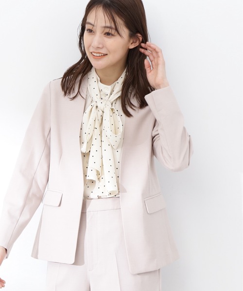 N.（N. Natural Beauty Basic）（エヌエヌナチュラルビューティーベーシック）の「ドライタッチノーカラージャケット（ノーカラージャケット・レディース・ネイビー/ベージュ・SMALL/MEDIUM）」の13枚目の写真