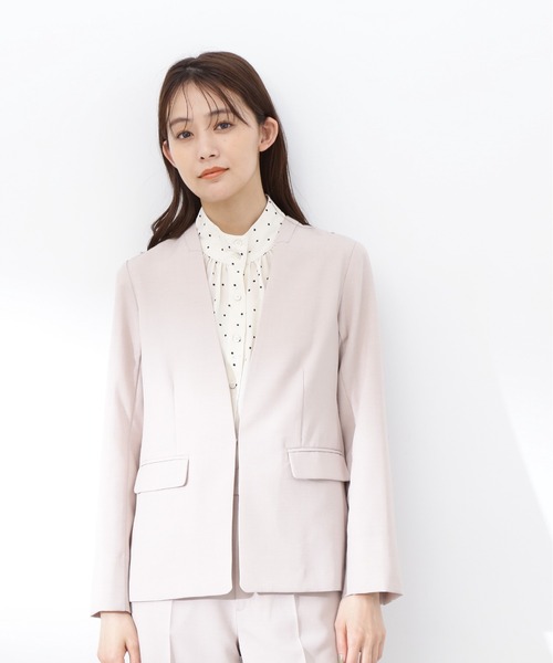 N.（N. Natural Beauty Basic）（エヌエヌナチュラルビューティーベーシック）の「ドライタッチノーカラージャケット（ノーカラージャケット・レディース・ネイビー/ベージュ・SMALL/MEDIUM）」の14枚目の写真