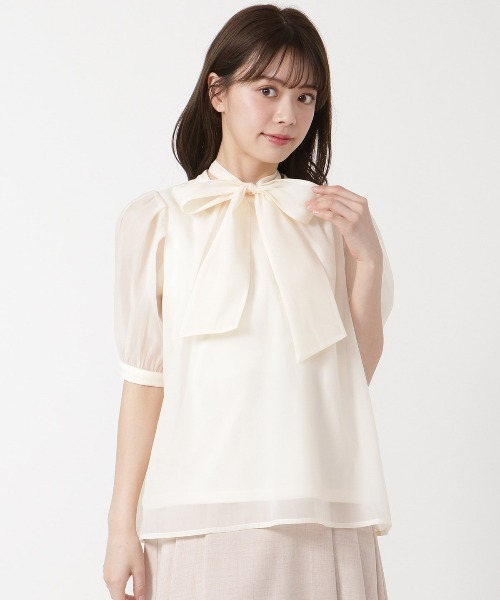 WILLSELECTION(ウィルセレクション)の「オーガンジーバックリボンブラウス(シャツ/ブラウス・レディース・ミント/ベージュ/オフホワイト・MEDIUM)」の18枚目の写真