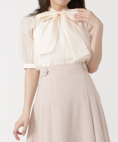 WILLSELECTION(ウィルセレクション)の「オーガンジーバックリボンブラウス(シャツ/ブラウス・レディース・ミント/ベージュ/オフホワイト・MEDIUM)」の4枚目の写真