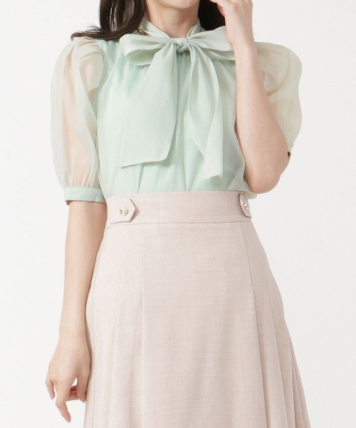 WILLSELECTION(ウィルセレクション)の「オーガンジーバックリボンブラウス(シャツ/ブラウス・レディース・ミント/ベージュ/オフホワイト・MEDIUM)」の7枚目の写真