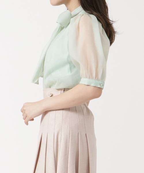 WILLSELECTION(ウィルセレクション)の「オーガンジーバックリボンブラウス(シャツ/ブラウス・レディース・ミント/ベージュ/オフホワイト・MEDIUM)」の8枚目の写真