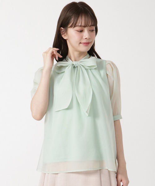 WILLSELECTION(ウィルセレクション)の「オーガンジーバックリボンブラウス(シャツ/ブラウス・レディース・ミント/ベージュ/オフホワイト・MEDIUM)」の10枚目の写真