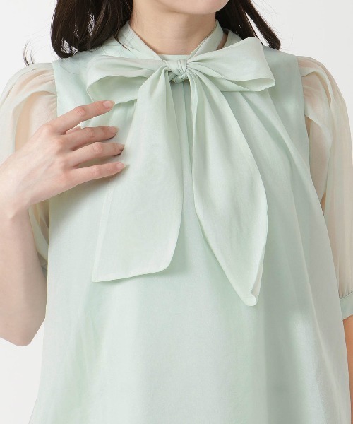 WILLSELECTION(ウィルセレクション)の「オーガンジーバックリボンブラウス(シャツ/ブラウス・レディース・ミント/ベージュ/オフホワイト・MEDIUM)」の11枚目の写真