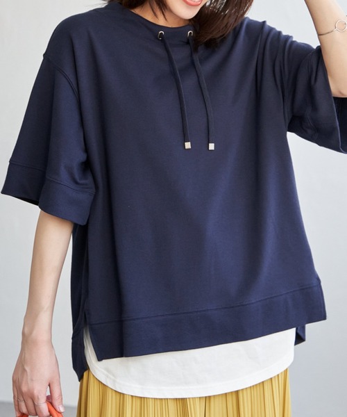 ikka(イッカ)の「【親子コーデ】コットンUSA鹿の子スピンドルプルオーバー(Tシャツ/カットソー・レディース・ライトグレー/イエロー系その他/ブルー/オフホワイト/ネイビー・S/M/L)」の3枚目の写真