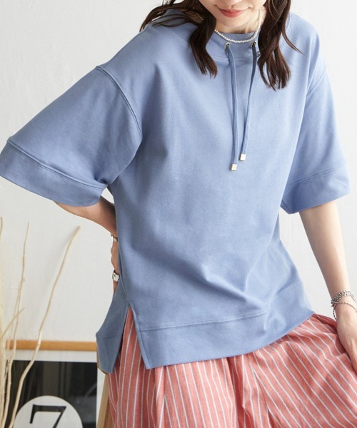 ikka(イッカ)の「【親子コーデ】コットンUSA鹿の子スピンドルプルオーバー(Tシャツ/カットソー・レディース・ライトグレー/イエロー系その他/ブルー/オフホワイト/ネイビー・S/M/L)」の4枚目の写真