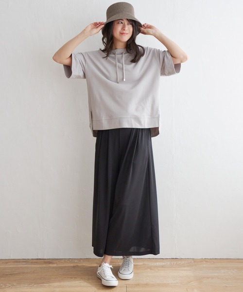 ikka(イッカ)の「【親子コーデ】コットンUSA鹿の子スピンドルプルオーバー(Tシャツ/カットソー・レディース・ライトグレー/イエロー系その他/ブルー/オフホワイト/ネイビー・S/M/L)」の6枚目の写真