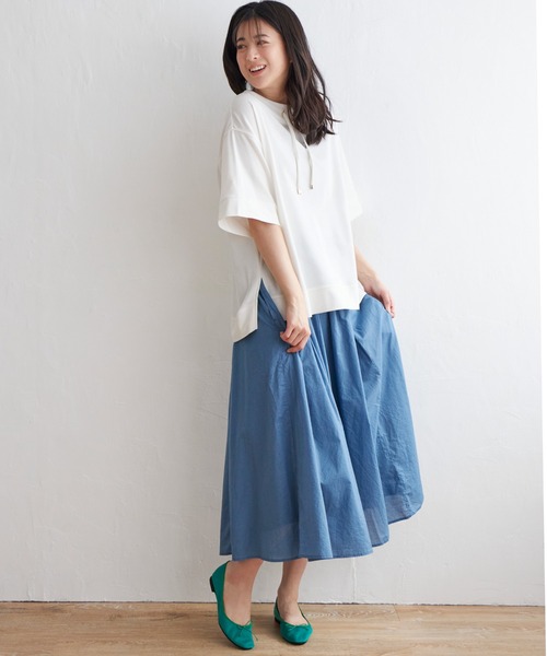 ikka(イッカ)の「【親子コーデ】コットンUSA鹿の子スピンドルプルオーバー(Tシャツ/カットソー・レディース・ライトグレー/イエロー系その他/ブルー/オフホワイト/ネイビー・S/M/L)」の8枚目の写真