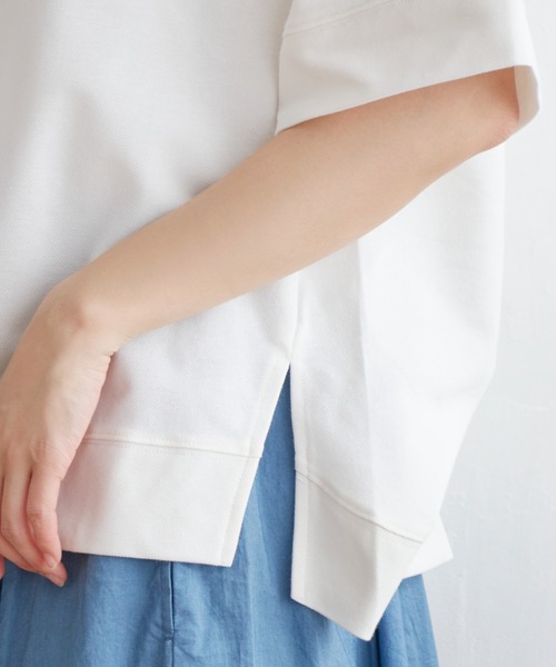 ikka(イッカ)の「【親子コーデ】コットンUSA鹿の子スピンドルプルオーバー(Tシャツ/カットソー・レディース・ライトグレー/イエロー系その他/ブルー/オフホワイト/ネイビー・S/M/L)」の13枚目の写真