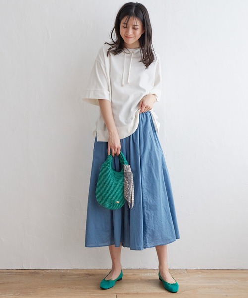 ikka(イッカ)の「【親子コーデ】コットンUSA鹿の子スピンドルプルオーバー(Tシャツ/カットソー・レディース・ライトグレー/イエロー系その他/ブルー/オフホワイト/ネイビー・S/M/L)」の14枚目の写真