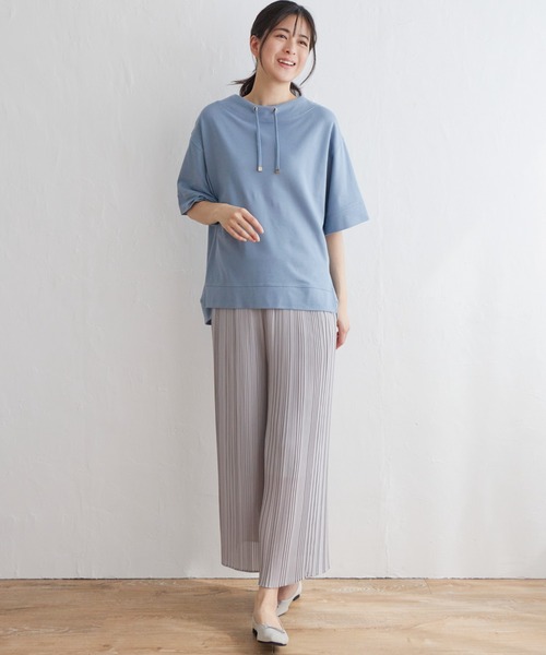 ikka(イッカ)の「【親子コーデ】コットンUSA鹿の子スピンドルプルオーバー(Tシャツ/カットソー・レディース・ライトグレー/イエロー系その他/ブルー/オフホワイト/ネイビー・S/M/L)」の10枚目の写真