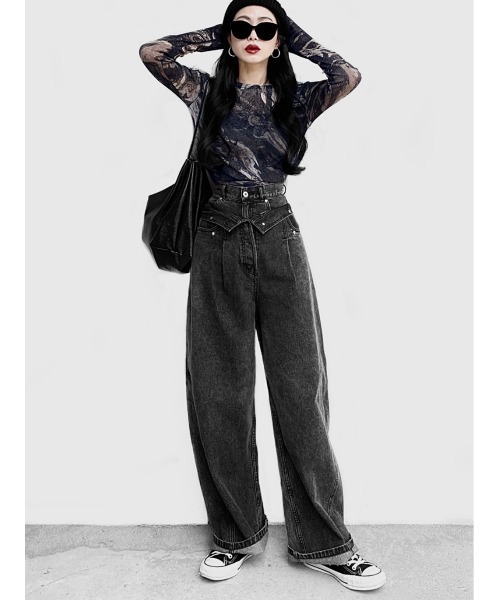 LVEU.(ラブユ.)の「【LVEU.】マーブル柄シアートップス / トップス カットソー シアー マーブル 総柄 モノトーン カラフル インナー レイヤード クルーネック ブルー グレー ブラウン ネイビー(Tシャツ/カットソー・レディース・ブラウン/ネイビー/ブルー/ブルーグレー・FREE)」の12枚目の写真