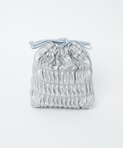 WEGO（ウィゴー）の「WEGO/シャーリング巾着付きクリアショルダー（ショルダーバッグ・レディース・サックスブルー/ライトピンク/ホワイト/シルバー/ブラック・FREE）」の12枚目の写真