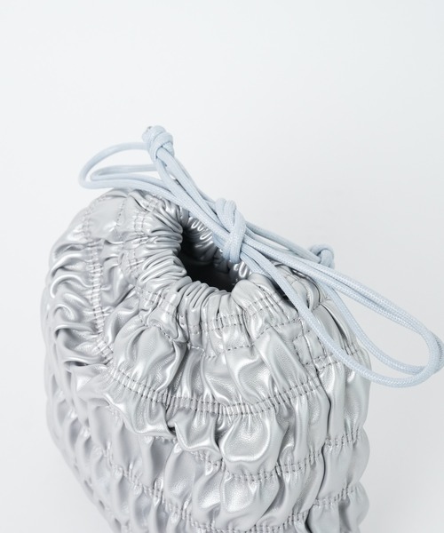 WEGO（ウィゴー）の「WEGO/シャーリング巾着付きクリアショルダー（ショルダーバッグ・レディース・サックスブルー/ライトピンク/ホワイト/シルバー/ブラック・FREE）」の7枚目の写真