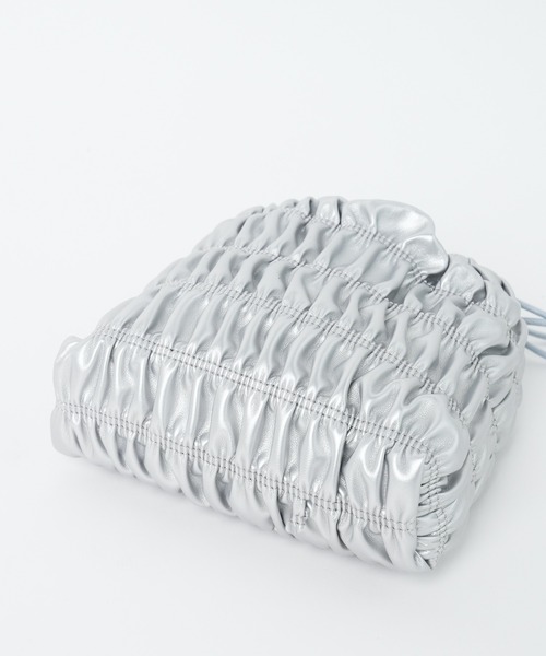 WEGO（ウィゴー）の「WEGO/シャーリング巾着付きクリアショルダー（ショルダーバッグ・レディース・サックスブルー/ライトピンク/ホワイト/シルバー/ブラック・FREE）」の8枚目の写真