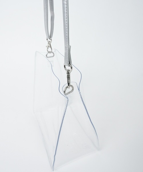 WEGO（ウィゴー）の「WEGO/シャーリング巾着付きクリアショルダー（ショルダーバッグ・レディース・サックスブルー/ライトピンク/ホワイト/シルバー/ブラック・FREE）」の14枚目の写真