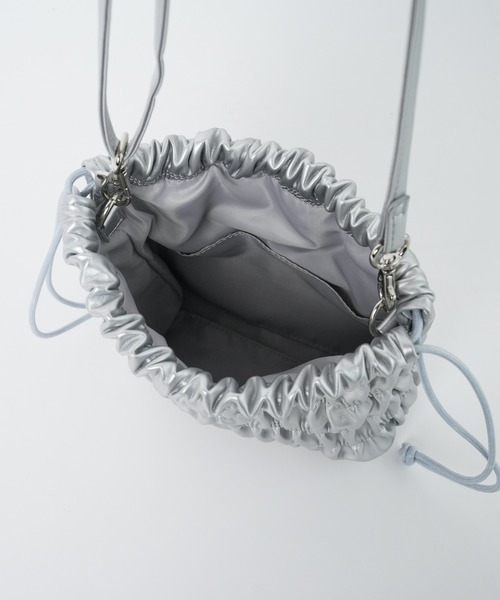 WEGO（ウィゴー）の「WEGO/シャーリング巾着付きクリアショルダー（ショルダーバッグ・レディース・サックスブルー/ライトピンク/ホワイト/シルバー/ブラック・FREE）」の10枚目の写真