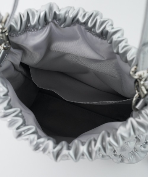 WEGO（ウィゴー）の「WEGO/シャーリング巾着付きクリアショルダー（ショルダーバッグ・レディース・サックスブルー/ライトピンク/ホワイト/シルバー/ブラック・FREE）」の11枚目の写真