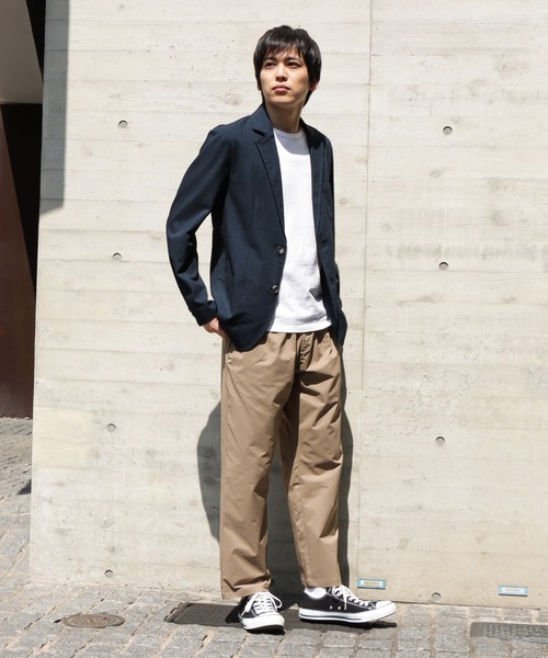 NAVY(ネイビー)の「麻調合繊アンコンジャケット(テーラードジャケット・メンズ・カーキ/ブラック/ネイビー・M/L/XL)」の4枚目の写真