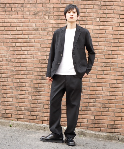 NAVY(ネイビー)の「麻調合繊アンコンジャケット(テーラードジャケット・メンズ・カーキ/ブラック/ネイビー・M/L/XL)」の5枚目の写真