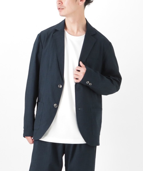 NAVY(ネイビー)の「麻調合繊アンコンジャケット(テーラードジャケット・メンズ・カーキ/ブラック/ネイビー・M/L/XL)」の7枚目の写真