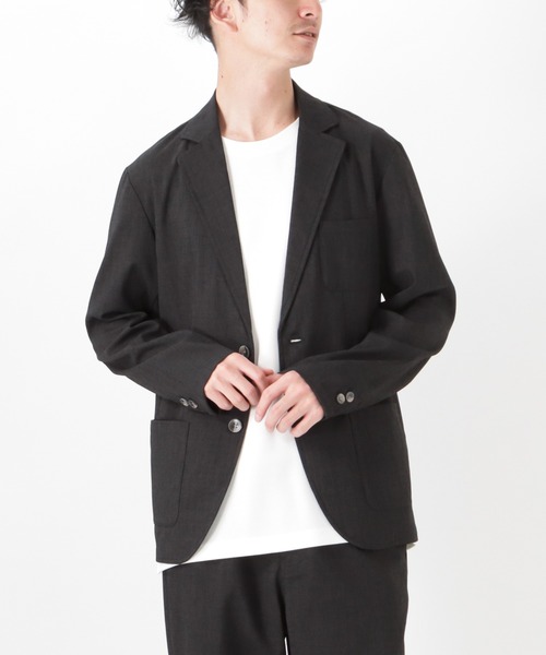 NAVY(ネイビー)の「麻調合繊アンコンジャケット(テーラードジャケット・メンズ・カーキ/ブラック/ネイビー・M/L/XL)」の8枚目の写真