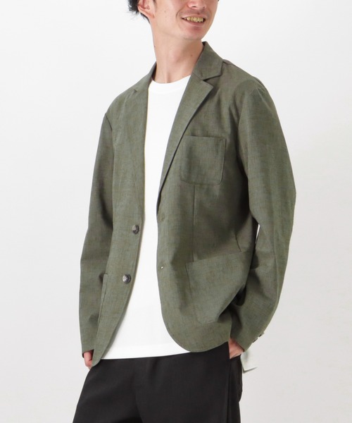 NAVY(ネイビー)の「麻調合繊アンコンジャケット(テーラードジャケット・メンズ・カーキ/ブラック/ネイビー・M/L/XL)」の9枚目の写真