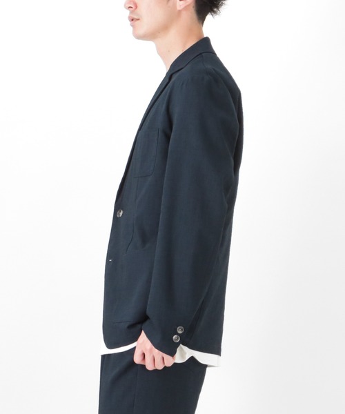 NAVY(ネイビー)の「麻調合繊アンコンジャケット(テーラードジャケット・メンズ・カーキ/ブラック/ネイビー・M/L/XL)」の11枚目の写真