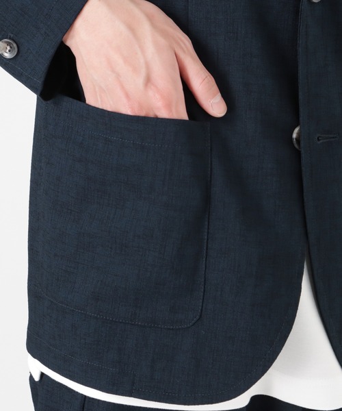 NAVY(ネイビー)の「麻調合繊アンコンジャケット(テーラードジャケット・メンズ・カーキ/ブラック/ネイビー・M/L/XL)」の18枚目の写真