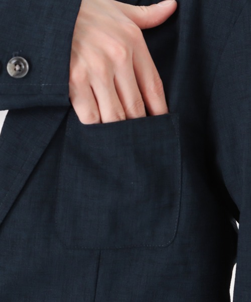 NAVY(ネイビー)の「麻調合繊アンコンジャケット(テーラードジャケット・メンズ・カーキ/ブラック/ネイビー・M/L/XL)」の19枚目の写真