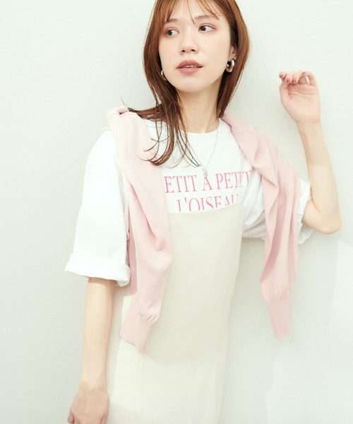 natural couture(ナチュラルクチュール)の「シルケット天竺ロゴ入りBIGT(Tシャツ/カットソー・レディース・ネイビー/オフホワイト/ブルー/ホワイト系その他・FREE)」の12枚目の写真