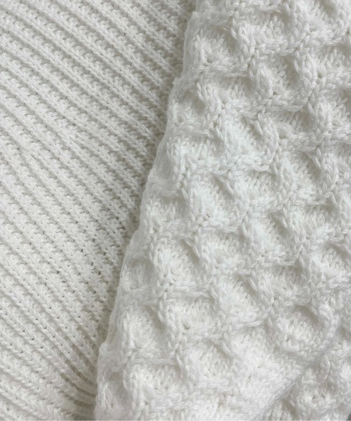 PICCIN（ピッチン）の「【日本製】ランタンスリーブホールガーメントニット（ニット/セーター・レディース・オフホワイト/ライトブルー/ブラック・M）」の19枚目の写真