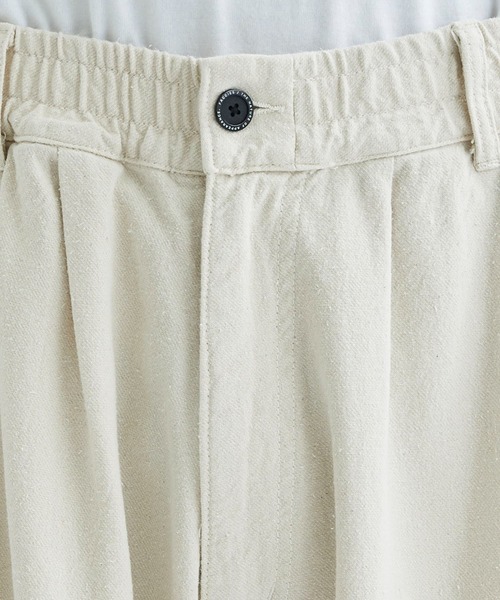 FACCIES（ファチーズ）の「【FACCIES/ファッチーズ】Silk Nep Wide Tuck Cargo Pt（カーゴパンツ・メンズ・カーキ/キナリ・1/2）」の10枚目の写真