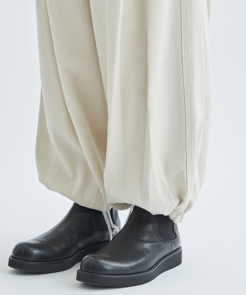 FACCIES（ファチーズ）の「【FACCIES/ファッチーズ】Silk Nep Wide Tuck Cargo Pt（カーゴパンツ・メンズ・カーキ/キナリ・1/2）」の8枚目の写真
