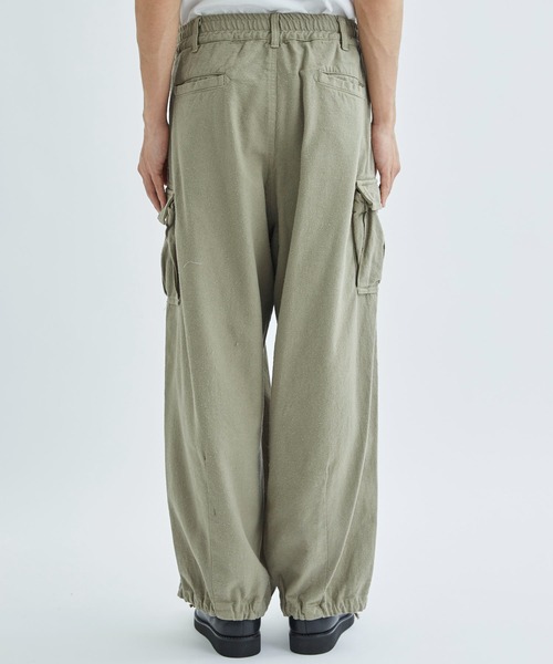FACCIES/ファッチーズ】Silk Nep Wide Tuck Cargo Pt（カーゴパンツ