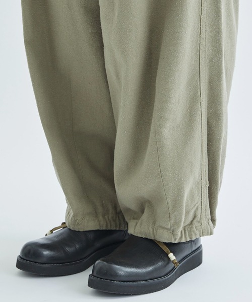 FACCIES/ファッチーズ】Silk Nep Wide Tuck Cargo Pt（カーゴパンツ