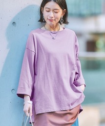 USAコットン7分袖折り返しTシャツ【ゆったりワンサイズ】