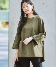 USAコットン7分袖折り返しTシャツ【ゆったりワンサイズ】