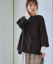 USAコットン7分袖折り返しTシャツ【ゆったりワンサイズ】